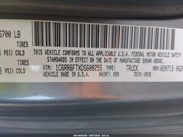 Aukcja sprzedaży 2013 Ram 1500 Express, vin: 1C6RR6FTXDS608255, numer aukcji: 45055359