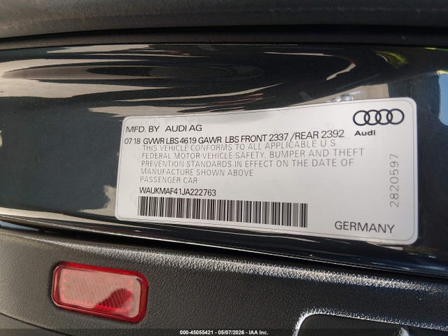 WAUKMAF41JA222763 Audi A4 2.0t Tech Ultra Premium/2.0t Ultra Premium