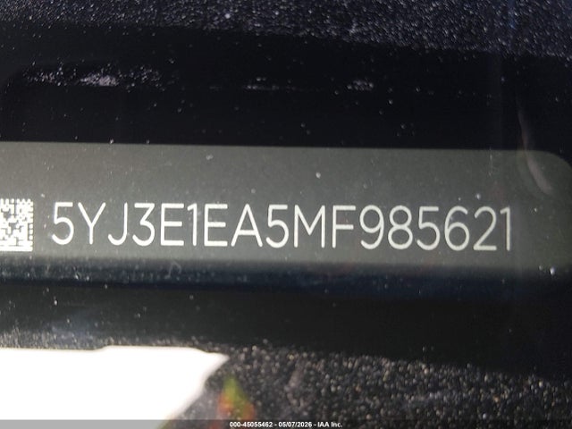 45055462 :رقم المزاد ، 5YJ3E1EA5MF985621 vin ، 2021 Tesla Model 3 Standard Range Plus Rear-wheel Drive مزاد بيع