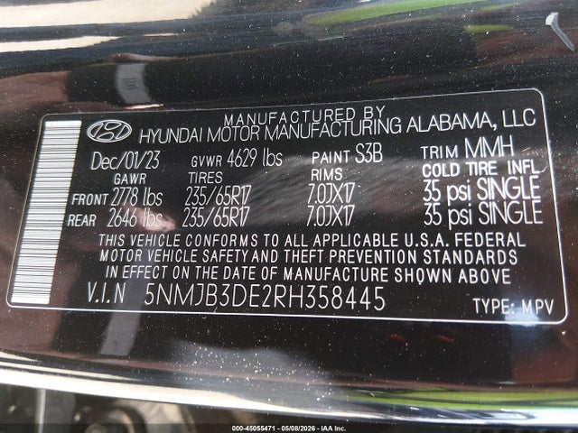 Hyundai TUCSON SEL 2024 5NMJB3DE2RH358445 Image 9