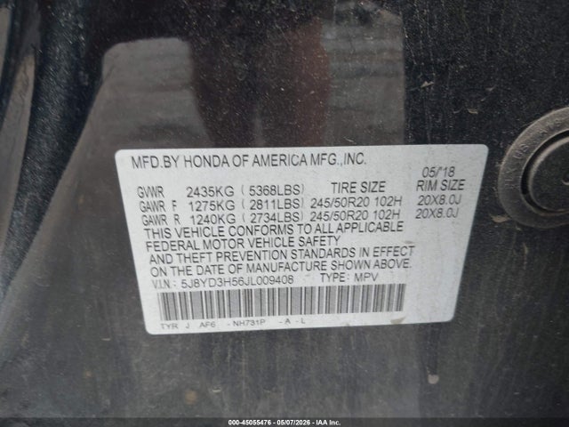 Продажа на аукционе авто 2018 Acura Mdx Technology Package   Acurawatch Plus Pkg, vin: 5J8YD3H56JL009408, номер лота: 45055476