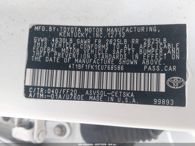 Продаж на аукціоні авто 2014 Toyota Camry Se, vin: 4T1BF1FK1EU768586, номер лоту: 45055494
