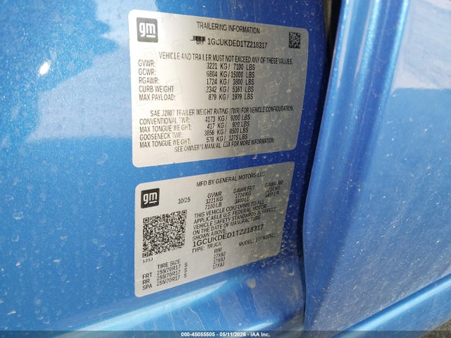 1GCUKDED1TZ218317 Chevrolet Silverado 1500 4wd Standard Bed Lt