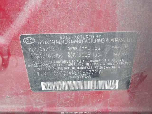 Продажа на аукционе авто 2016 Hyundai Elantra Se, vin: 5NPDH4AE7GH677216, номер лота: 45055589