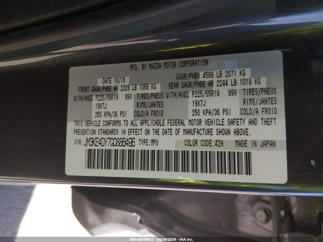 Продажа на аукционе авто 2016 Mazda Cx-5 Grand Touring, vin: JM3KE4DY7G0886496, номер лота: 45055617