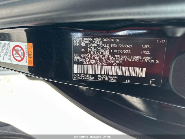 Aukcja sprzedaży 2018 Lexus Lx 570 Three-row, vin: JTJHY7AX1J4261662, numer aukcji: 45055619