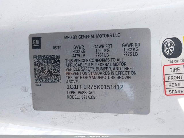 1G1FF1R75K0151412 Chevrolet Camaro 1ss