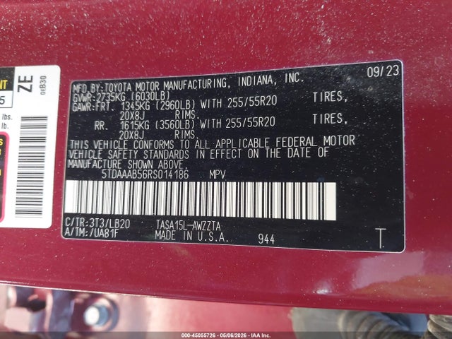 Toyota Grand Highlander Platinum 2024 5TDAAAB56RS014186 Image 9