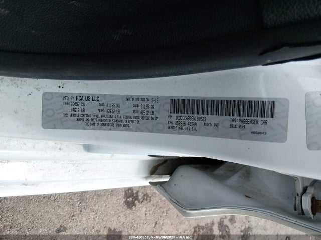 2016 Chrysler 200 Limited მანქანა იყიდება აუქციონზე, vin: 1C3CCCAB9GN180523, აუქციონის ნომერი: 45055735