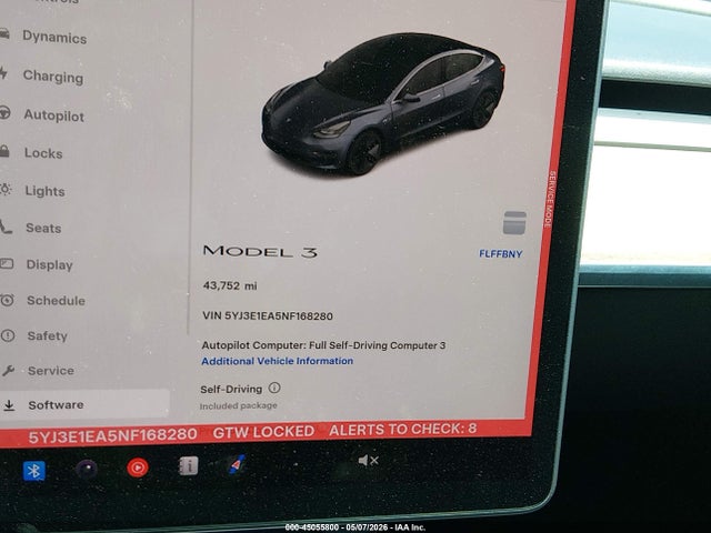 Aukcja sprzedaży 2022 Tesla Model 3 Rear-wheel Drive, vin: 5YJ3E1EA5NF168280, numer aukcji: 45055800