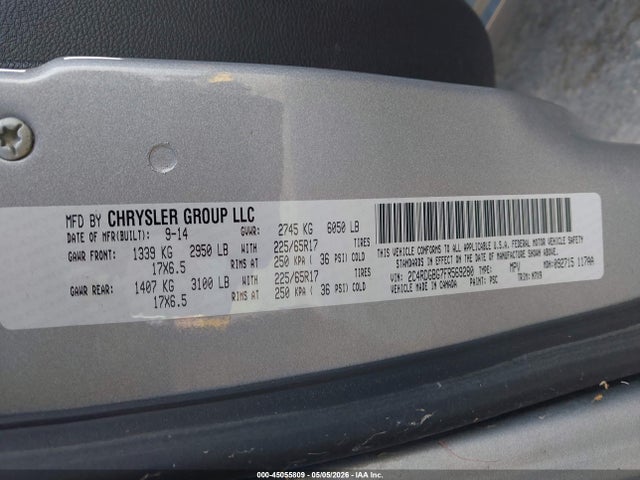 2015 Dodge Grand Caravan Se მანქანა იყიდება აუქციონზე, vin: 2C4RDGBG7FR569280, აუქციონის ნომერი: 45055809
