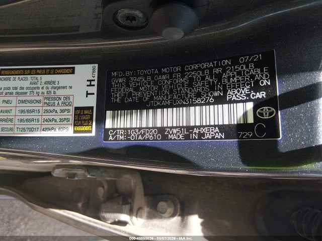 Toyota Prius Le 2022 JTDKAMFUXN3158276 Image 9
