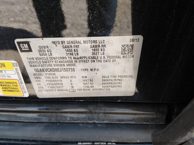 Продаж на аукціоні авто 2014 Buick Enclave Premium, vin: 5GAKVCKD8EJ150730, номер лоту: 45055831