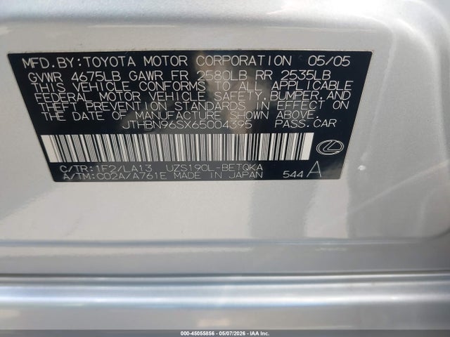 Продаж на аукціоні авто 2006 Lexus Gs 430, vin: JTHBN96SX65004395, номер лоту: 45055856