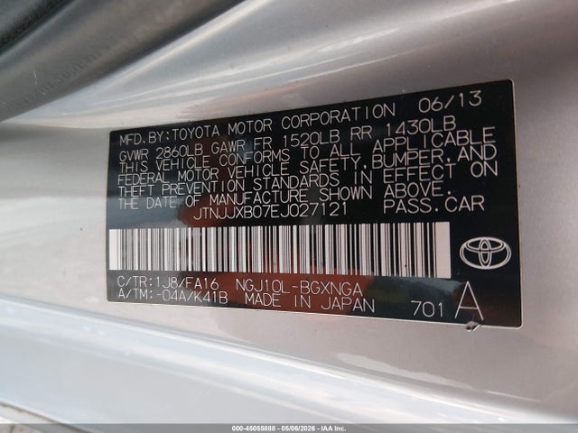 2014 Scion Iq 10 Series მანქანა იყიდება აუქციონზე, vin: JTNJJXB07EJ027121, აუქციონის ნომერი: 45055888