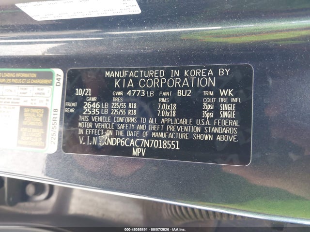 Продаж на аукціоні авто 2022 Kia Sportage Nightfall Edition, vin: KNDP6CAC7N7018551, номер лоту: 45055891