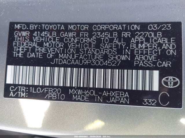 Toyota Prius Le 2023 JTDACAAU9P3004527 Image 9