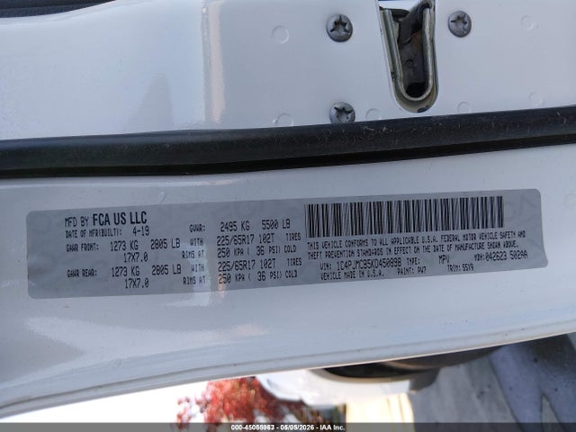Продажа на аукционе авто 2019 Jeep Cherokee Latitude 4x4, vin: 1C4PJMCB5KD450898, номер лота: 45055963