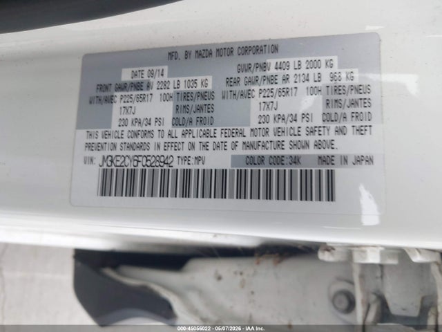 JM3KE2CY6F0528942 Mazda Cx-5 Touring
