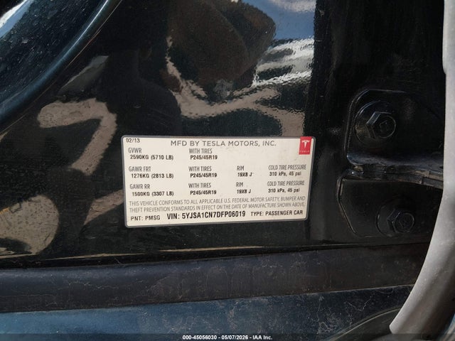 Aukcja sprzedaży 2013 Tesla Model S, vin: 5YJSA1CN7DFP06019, numer aukcji: 45056030