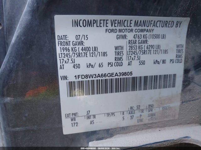 Ford F-350 Xl/xlt 2016 1FD8W3A66GEA39805 Image 9