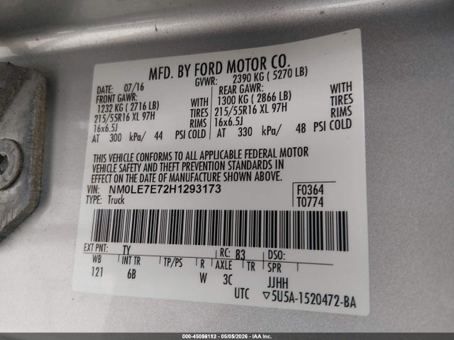 Ford Transit Connect Xl 2017 NM0LE7E72H1293173 Image 9