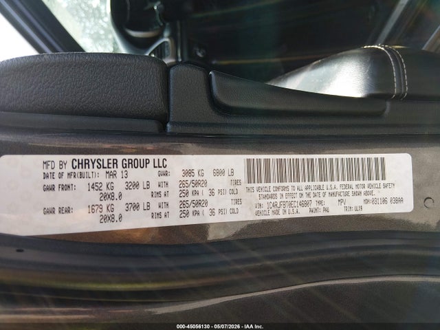 Продажа на аукционе авто 2014 Jeep Grand Cherokee Limited, vin: 1C4RJFBT0EC146807, номер лота: 45056130