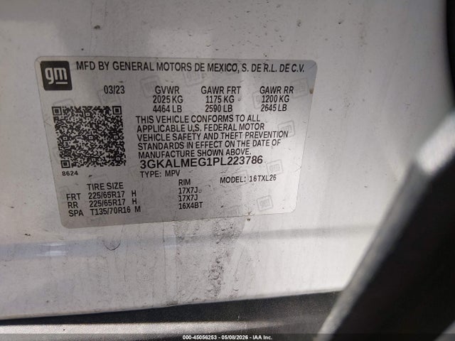 Aukcja sprzedaży 2023 Gmc Terrain Fwd Sle, vin: 3GKALMEG1PL223786, numer aukcji: 45056253