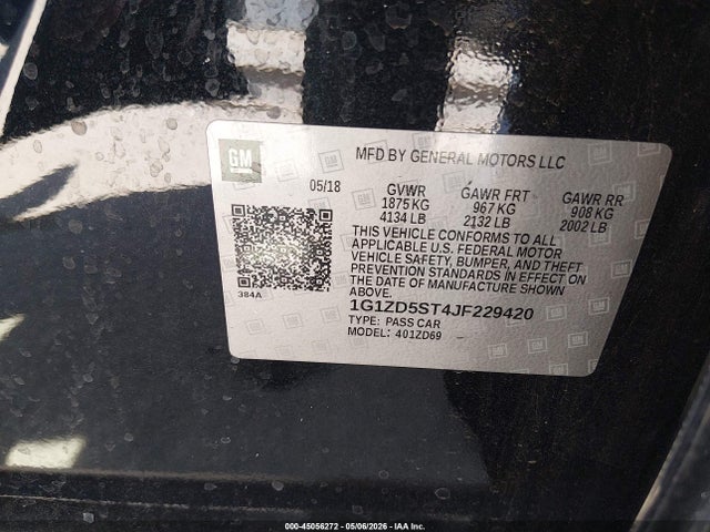 1G1ZD5ST4JF229420 Chevrolet MALIBU LT