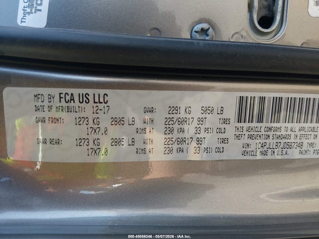 1C4PJLLB7JD587348 Jeep Cherokee Latitude Plus Fwd
