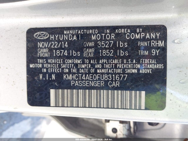 KMHCT4AE0FU831677 Hyundai ACCENT GLS