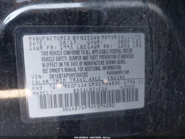 3N1AB7AP9HY394282 Nissan SENTRA S