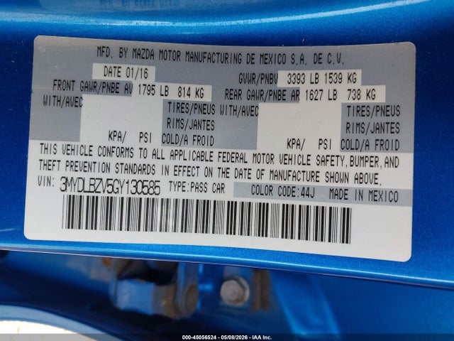 Продаж на аукціоні авто 2016 Scion Ia, vin: 3MYDLBZV5GY130585, номер лоту: 45056524