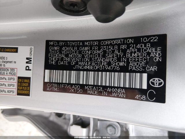 Toyota Corolla Xse 2023 JTNC4MBE0P3194776 Image 9