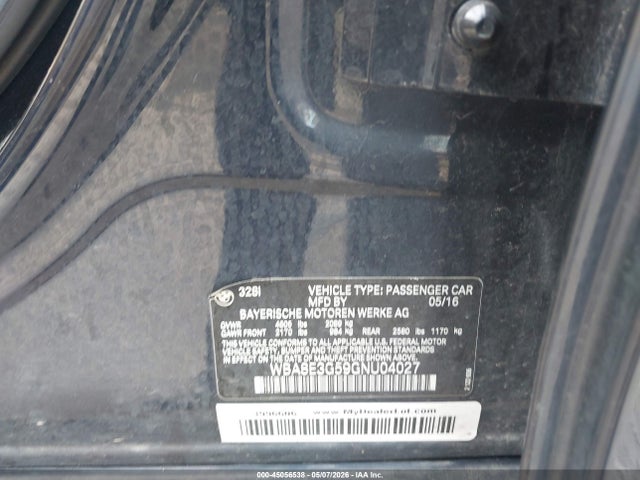BMW 328i Xdrive 2016 WBA8E3G59GNU04027 Image 9