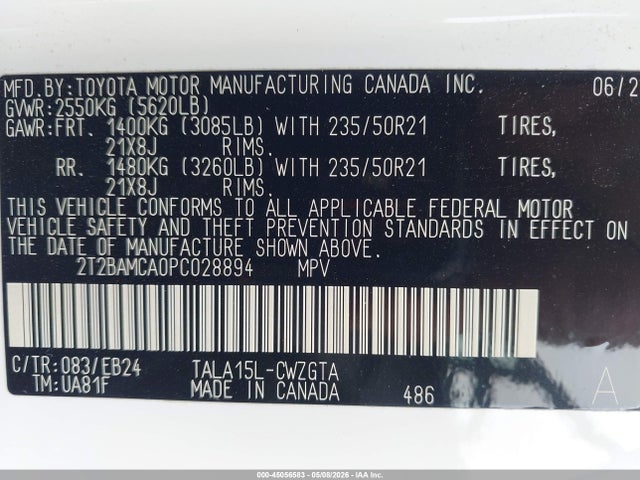 Auction sale of the 2023 Lexus Rx 350 F Sport Handling, vin: 2T2BAMCA0PC028894, lot number: 45056583