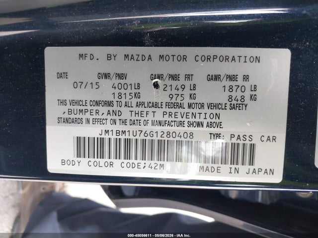Продаж на аукціоні авто 2016 Mazda Mazda3 I Sport, vin: JM1BM1U76G1280408, номер лоту: 45056611