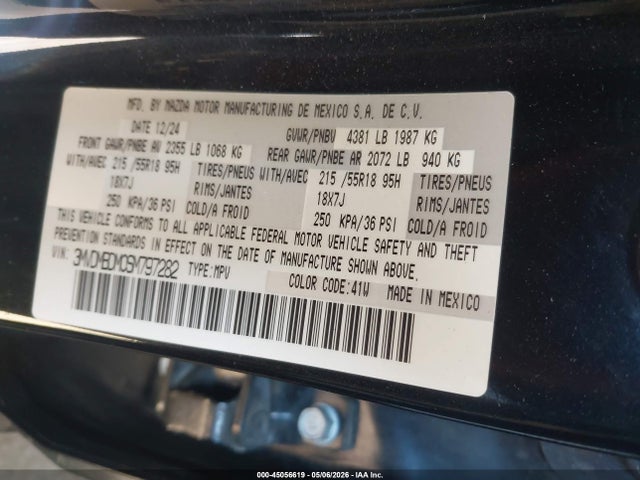 45056619 :رقم المزاد ، 3MVDMBDM0SM797282 vin ، 2025 Mazda Cx-30 2.5 S Premium Package مزاد بيع