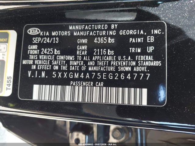5XXGM4A75EG264777 KIA Optima Lx