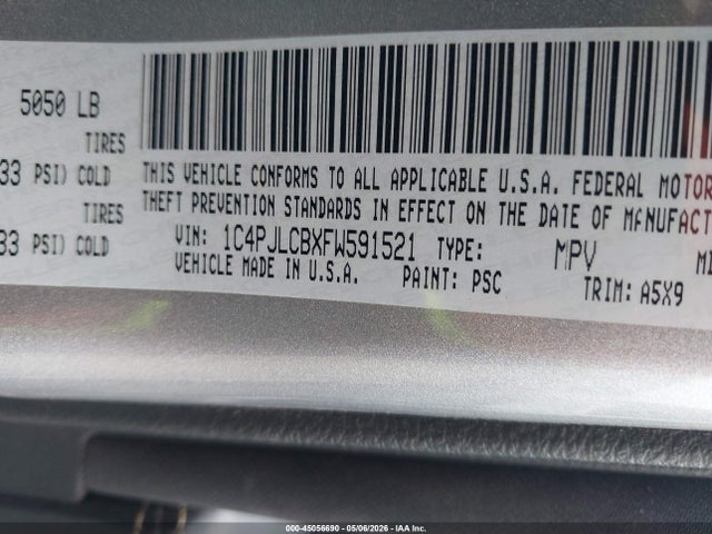 Продаж на аукціоні авто 2015 Jeep Cherokee Latitude, vin: 1C4PJLCBXFW591521, номер лоту: 45056690