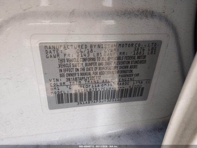 3N1AB7AP5JY325112 Nissan SENTRA S