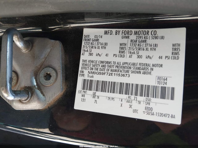 2014 Ford Transit Connect Xlt მანქანა იყიდება აუქციონზე, vin: NM0GS9F72E1153673, აუქციონის ნომერი: 45056722