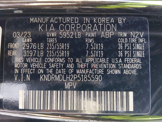 Продажа на аукционе авто 2023 Kia Sorento Plug-in Hybrid Sx Prestige, vin: KNDRMDLH2P5185590, номер лота: 45056723
