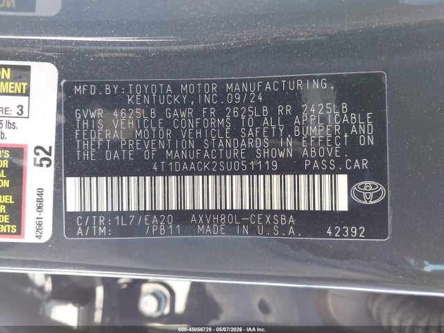 4T1DAACK2SU051119 Toyota CAMRY SE