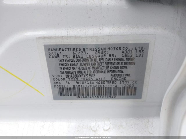 3N1AB8CVXRY273912 Nissan Sentra Sv Xtronic Cvt