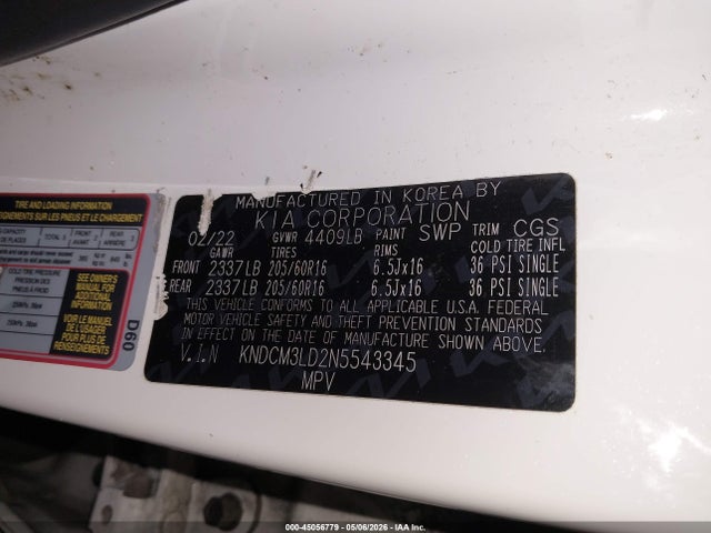KNDCM3LD2N5543345 KIA Niro Plug-in Hybrid Lxs