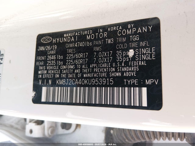 Hyundai TUCSON SE 2019 KM8J2CA40KU953915 Image 9