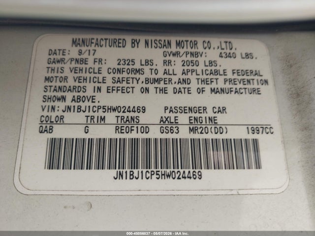 JN1BJ1CP5HW024469 Nissan Rogue Sport Sv