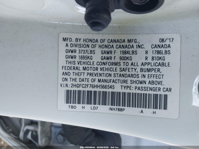 Honda CIVIC EX 2017 2HGFC2F76HH566545 Image 9