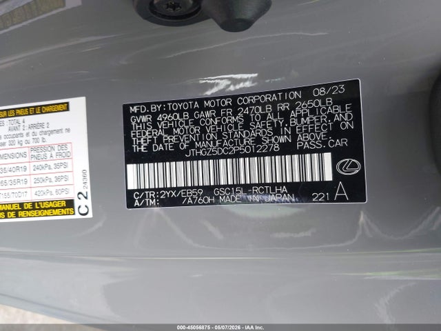 Продаж на аукціоні авто 2023 Lexus Rc 350 F Sport, vin: JTHGZ5DC2P5012278, номер лоту: 45056875
